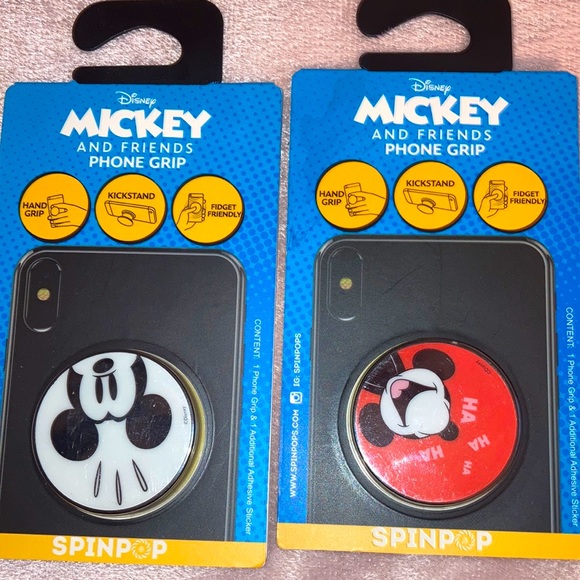 NWT Two Disney Mickey Mouse phone grip. A hand gri - Picture 1 of 9